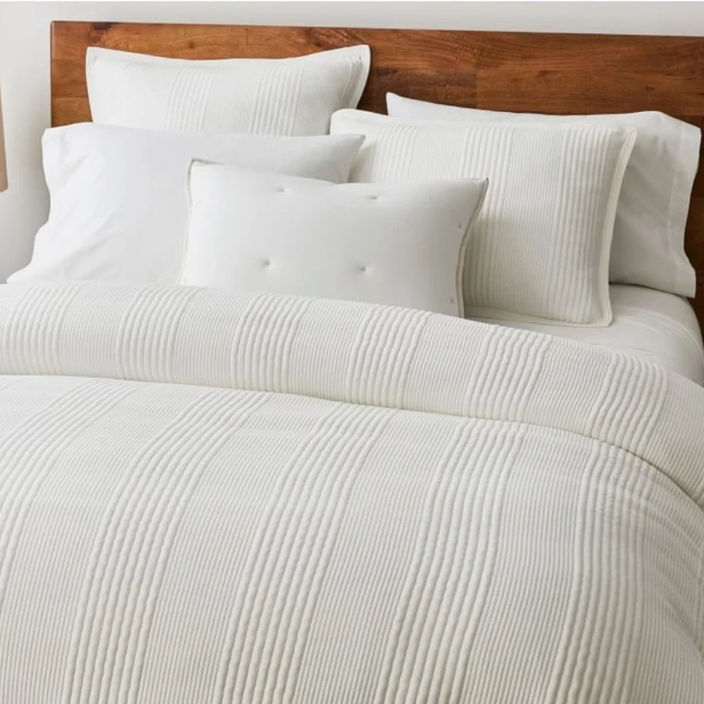 West Elm Cotton Cloud Jersey King Sham in White